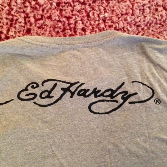 Vintage Pre-Owned Ed Hardy Embroidered T-Shirt Size XXL - Picture 4 of 8